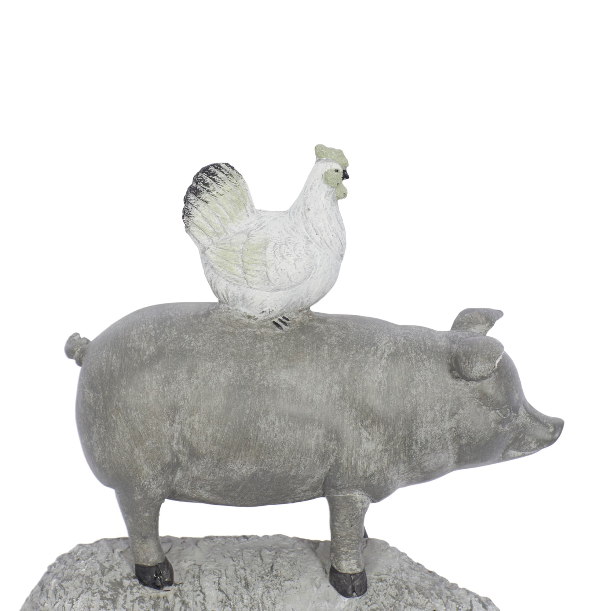 Grey Polystone Sculpture, Stacking Animals 12" x 9" x 4"